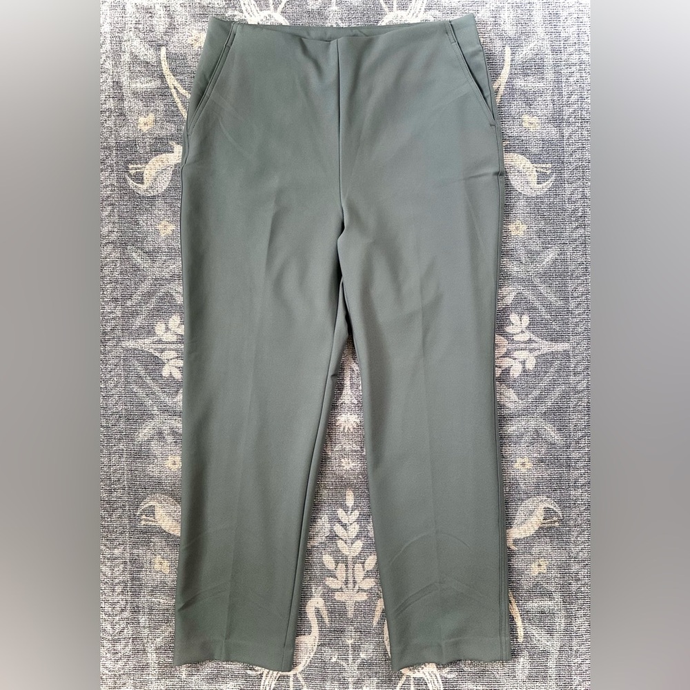 Rachel Zoe Forest Green Flat Front Tapered Leg Trouser Pants